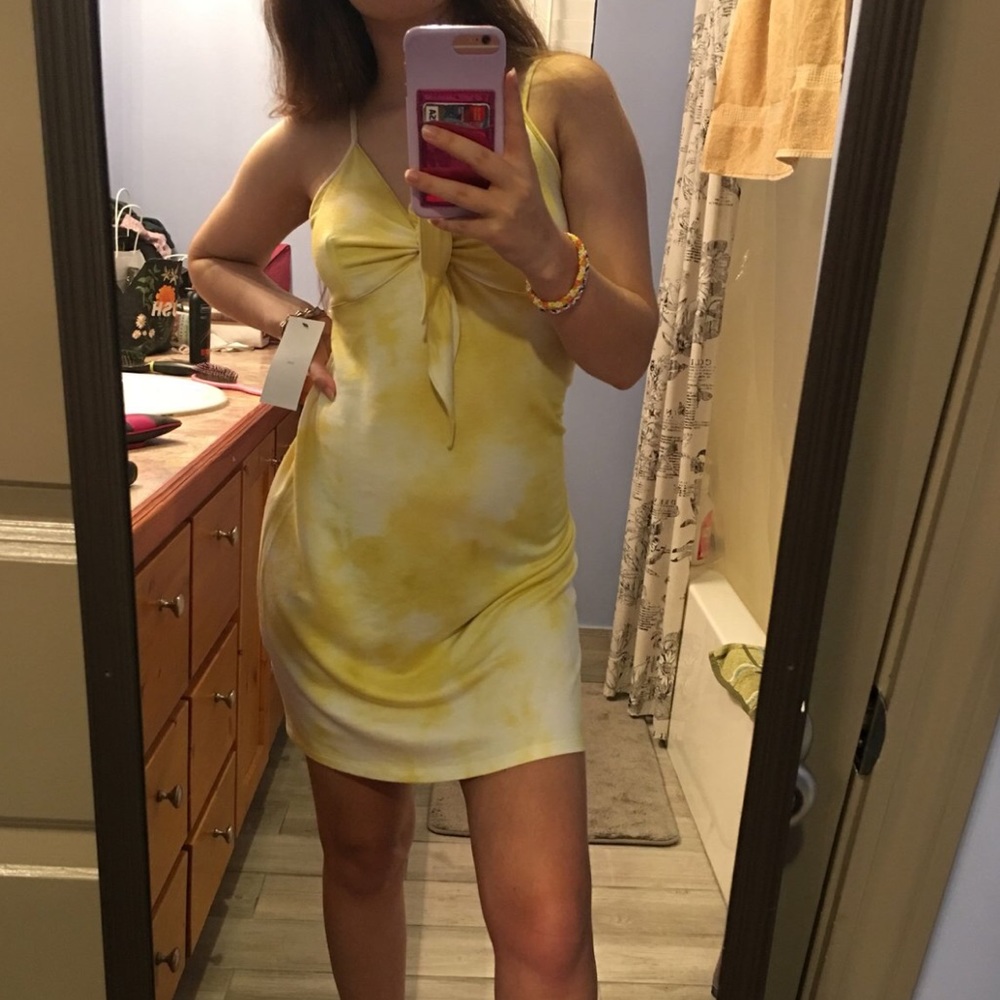 Yellow tie dyed dress